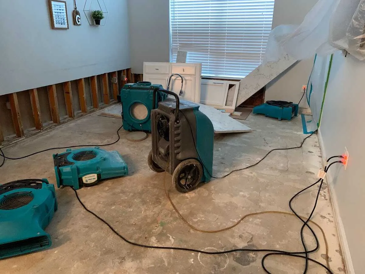 Dehumidifier in flood-cut room for Water Extraction & Removal in Ipswich